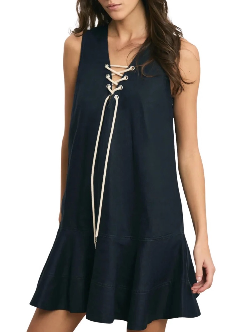 Veronica Beard
Treena lace-up ruffled mini dress NWT